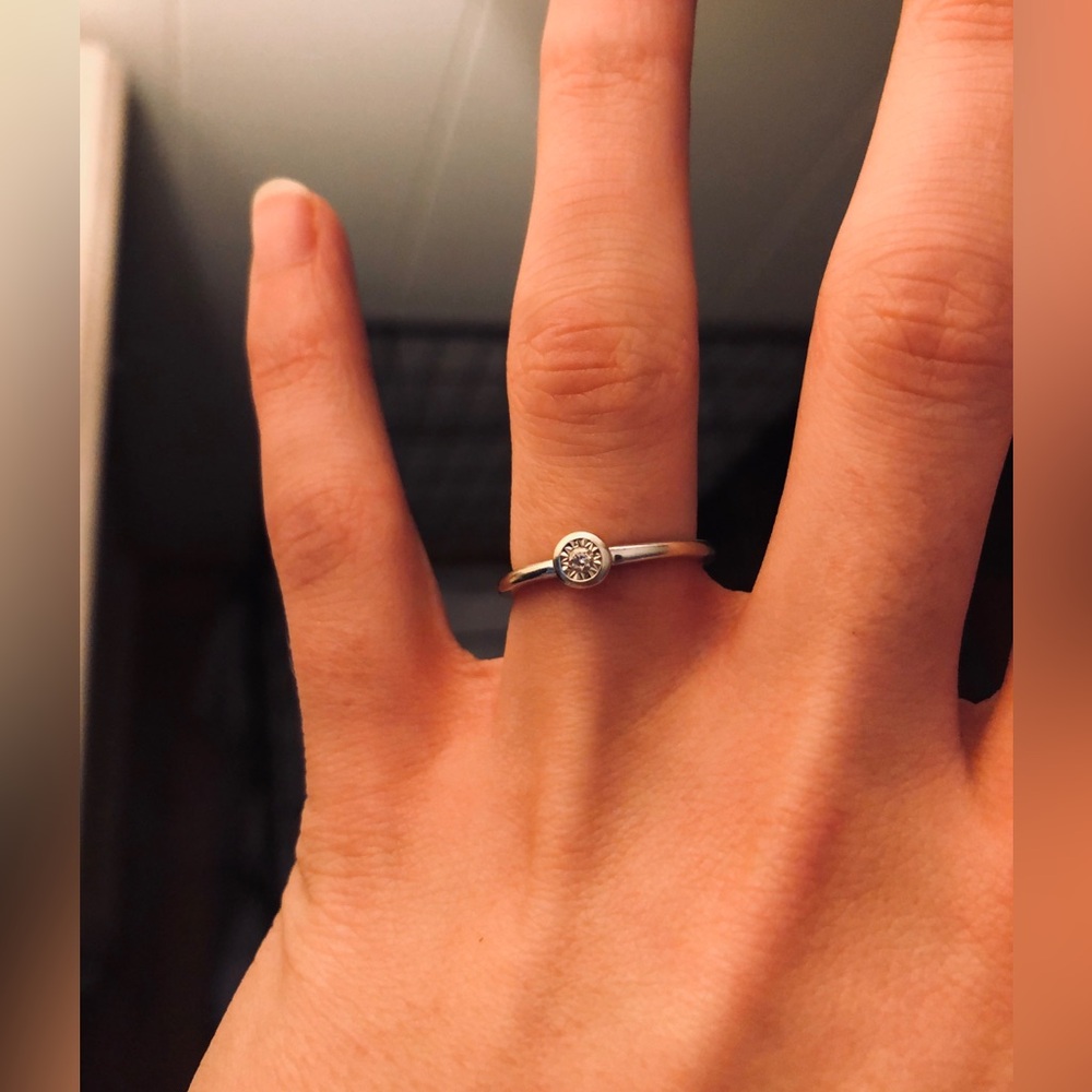 Delicate simple sterling silver promise ring